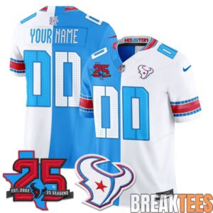 Houston Texans 2026 Rivalries Split Custom Football Jersey 1