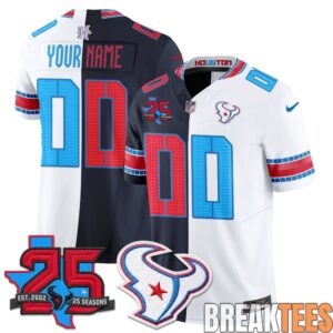 Houston Texans 2026 Rivalries Split Custom Football Jersey 2