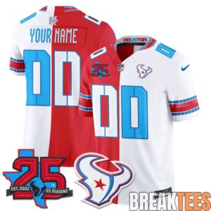 Houston Texans 2026 Rivalries Split Custom Football Jersey 3
