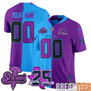 Houston Texans DJ Screw Split Custom Football Jersey