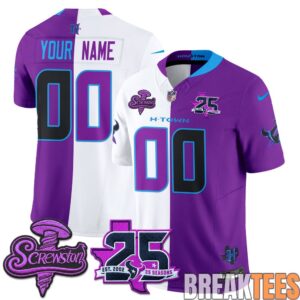 Houston Texans DJ Screw Split Custom Football Jersey 2