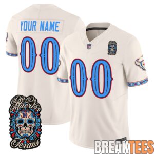 Houston Texans Día de los Muertos Limited Custom Football Jersey 1