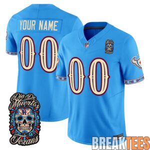 Houston Texans Día de los Muertos Limited Custom Football Jersey 2