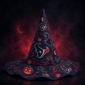 Houston Texans Halloween Moon Pumpkin Quilted Witch Hat