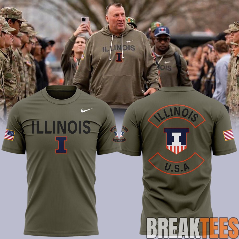 Illinois Fighting Illini 2026 Military Appreciation T-Shirt Illinois Fighting Illini 2026 Military Appreciation T-Shirt