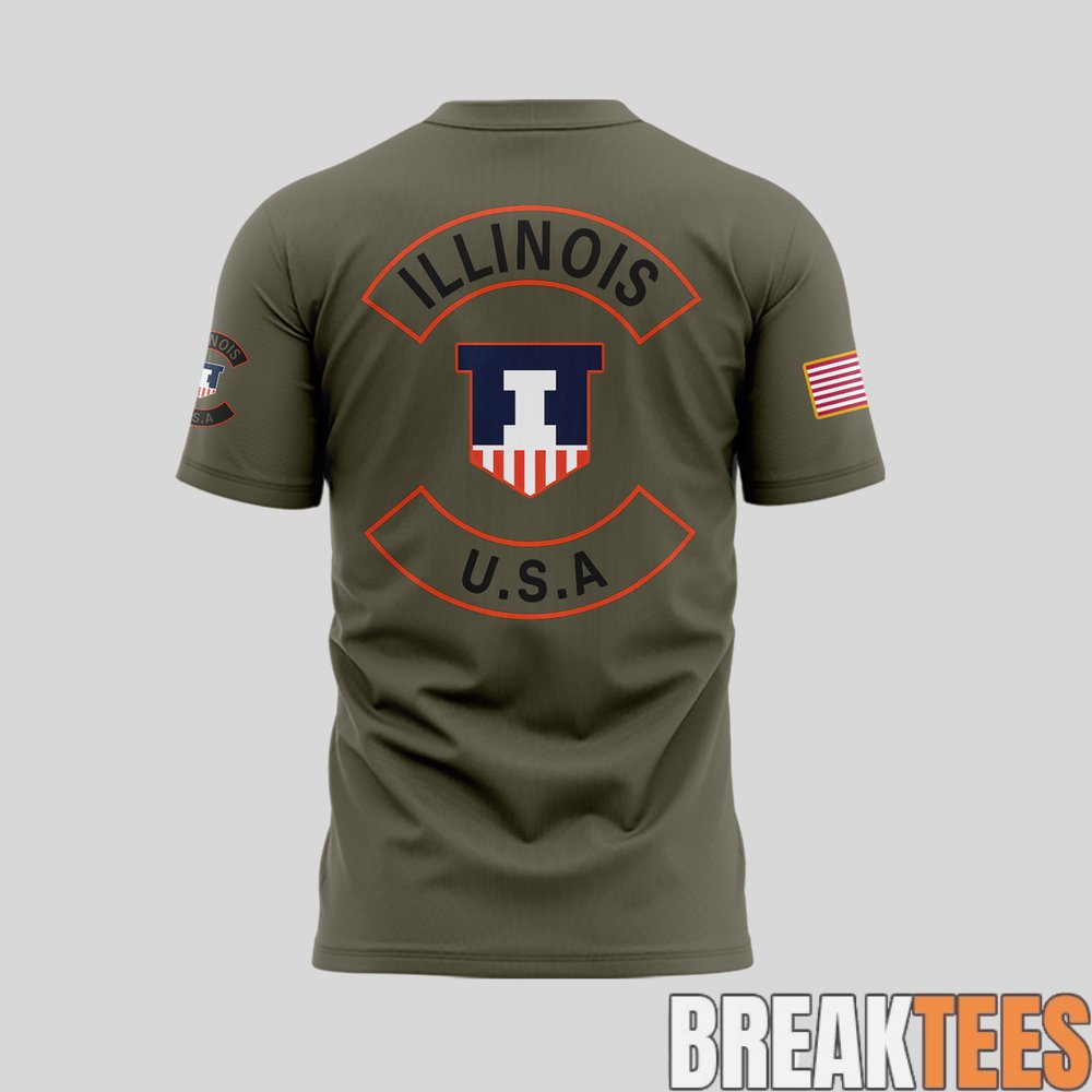 Illinois Fighting Illini 2026 Military Appreciation T-Shirt Illinois Fighting Illini 2026 Military Appreciation T-Shirt