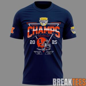 Illinois Fighting Illini Football 2026 Music City Bowl Champions T-Shirt 1