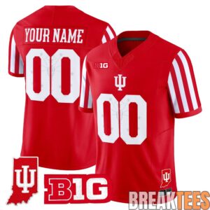 Indiana Hoosiers Candy Stripe Custom Football Jersey – Indiana State Patch