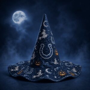 Indianapolis Colts Halloween Moon Pumpkin Quilted Witch Hat