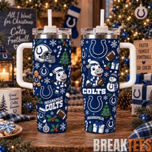 Indianapolis Colts Special Tumbler 40oz with Handle Christmas For Fan
