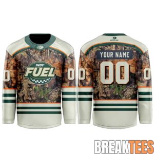 Indy Fuel Mossy Oak Camo Night Custom Hockey Jersey 1