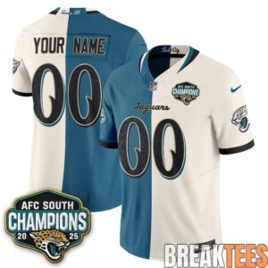 Jacksonville Jaguars 2026 Rivalries Split Custom Football Jersey 1