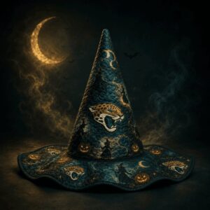 Jacksonville Jaguars Halloween Moon Pumpkin Quilted Witch Hat