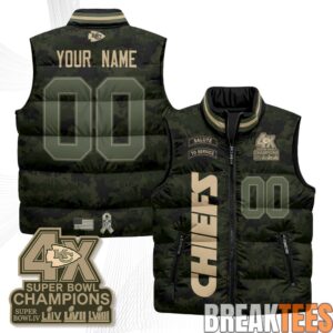 Kansas City Chiefs 2026 Salute to Service Custom Puffer Vest 1