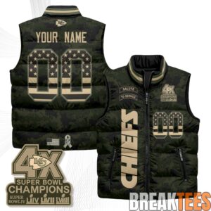 Kansas City Chiefs 2026 Salute to Service Custom Puffer Vest 2