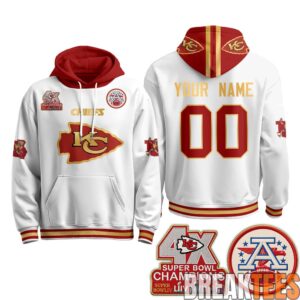 Kansas City Chiefs 4X Champs Gold Edition Custom Fleece Hoodie 1
