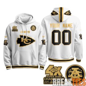 Kansas City Chiefs 4X Champs Gold Edition Custom Fleece Hoodie 4