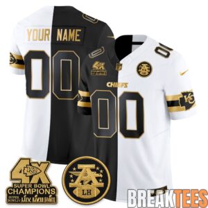 Kansas City Chiefs 4X Champs Gold Edition Custom Football Jersey 5