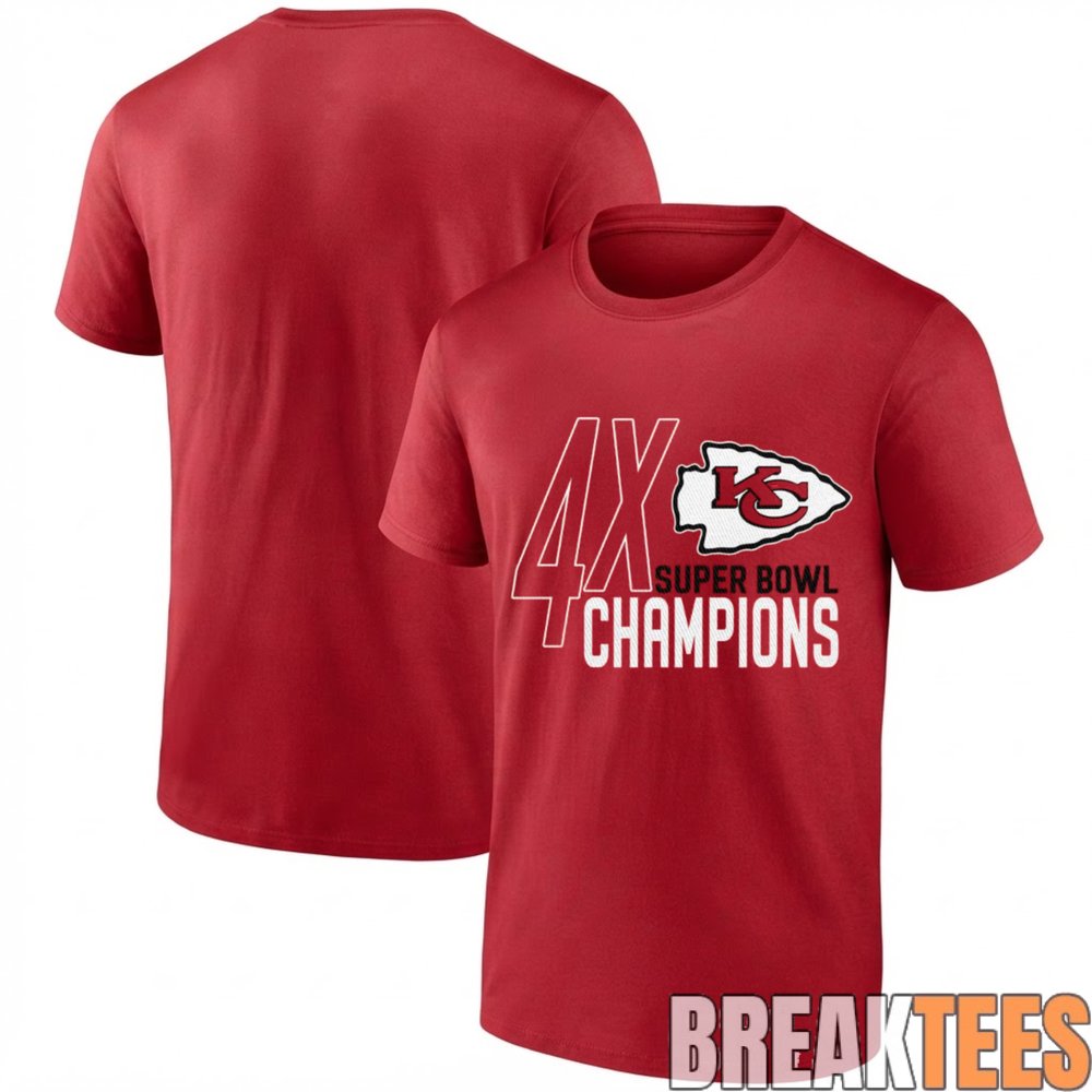 Kansas City Chiefs 4x Super Bowl Champions T-Shirt Kansas City Chiefs 4x Super Bowl Champions T-Shirt
