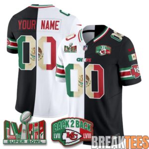 Kansas City Chiefs Mexico Split Edition Custom Football Jersey