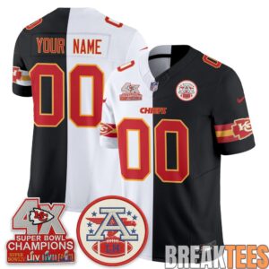 Kansas City Chiefs Split Edition Custom Football Jersey 1