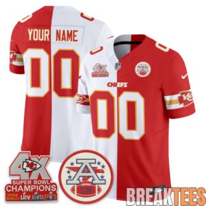 Kansas City Chiefs Split Edition Custom Football Jersey 4