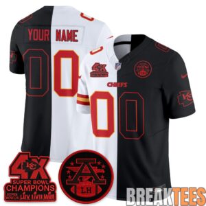Kansas City Chiefs Split Edition Custom Football Jersey 5