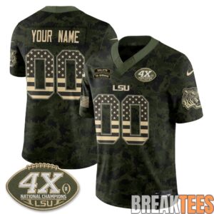LSU Tigers 2026 Salute to Service Custom Football Jersey 1