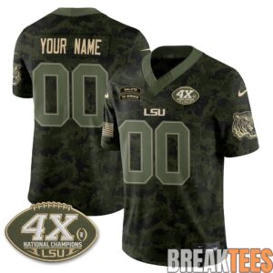 LSU Tigers 2026 Salute to Service Custom Football Jersey 2