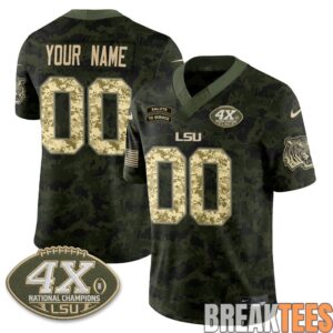 LSU Tigers 2026 Salute to Service Custom Football Jersey 3