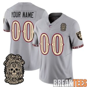 Las Vegas Raiders Día de los Muertos Custom Football Jersey 2 Las Vegas Raiders Día de los Muertos Custom Football Jersey 2