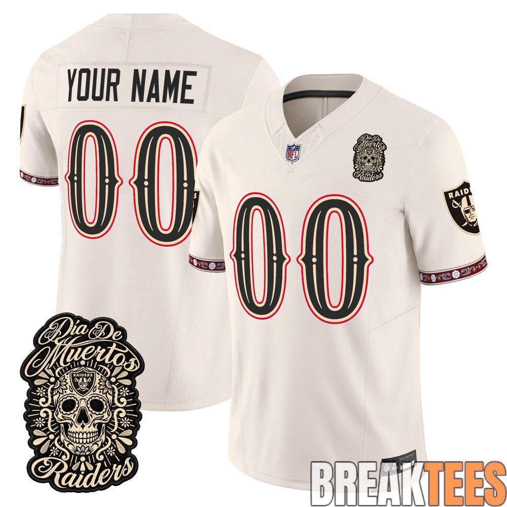 Las Vegas Raiders Día de los Muertos Custom Football Jersey Las Vegas Raiders Día de los Muertos Custom Football Jersey