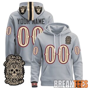 Las Vegas Raiders Día de los Muertos Premium Custom Fleece Hoodie 2
