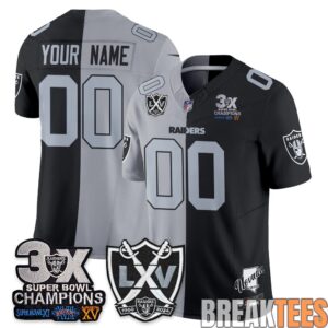 Las Vegas Raiders Split Edition Custom Football Jersey 1