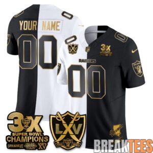 Las Vegas Raiders Split Edition Custom Football Jersey 3