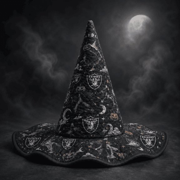 Las Vegas Raiders Halloween Quilted Witch Hat Las Vegas Raiders Halloween Quilted Witch Hat