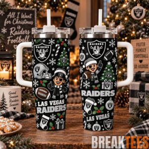Las Vegas Raiders Special Tumbler 40oz with Handle Christmas For Fan