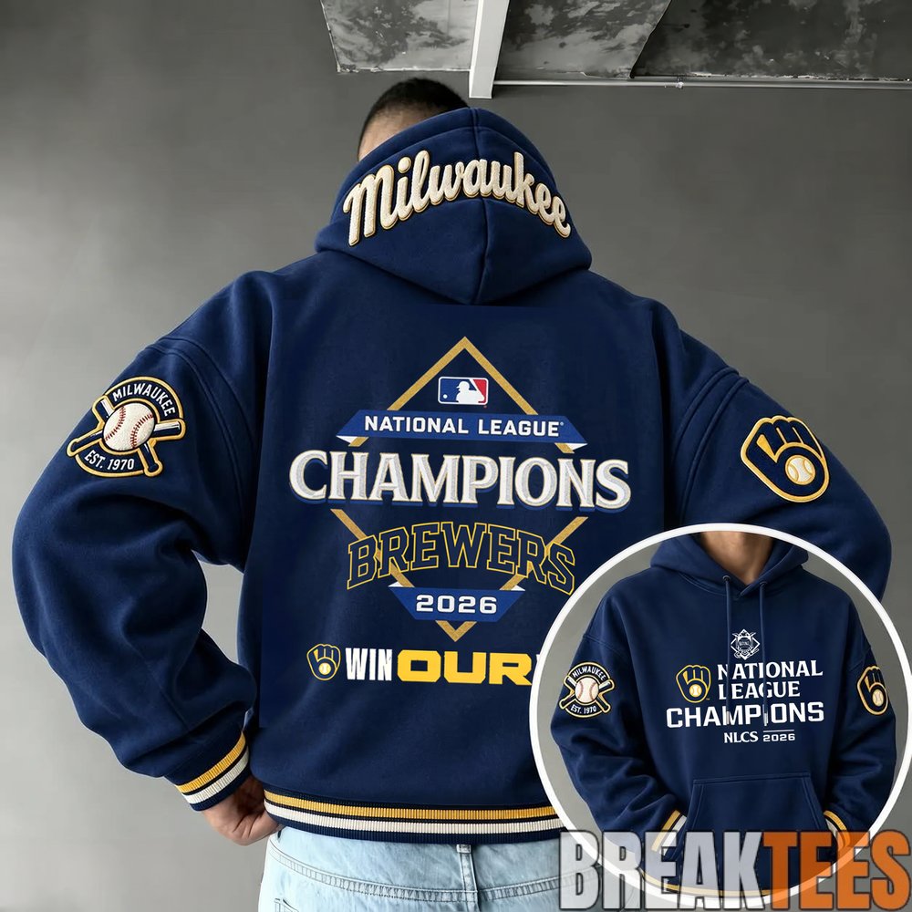 Limited Edition Milwaukee Brewers 2026 National League Champions Hoodie Limited Edition Milwaukee Brewers 2026 National League Champions Hoodie