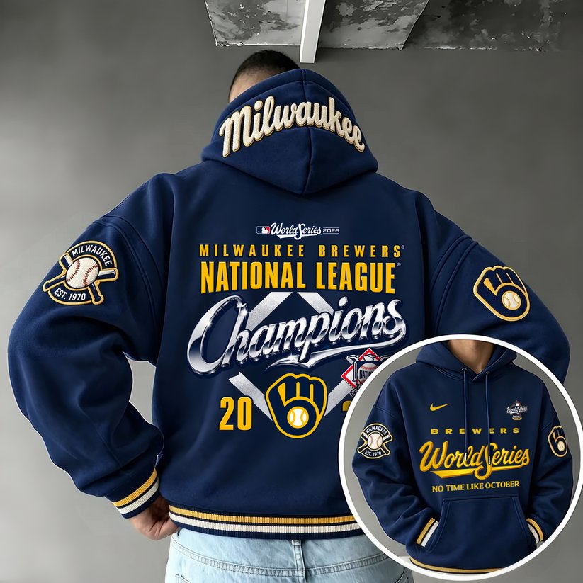 Limited Edition Milwaukee Brewers 2026 National League Champions Hoodie Limited Edition Milwaukee Brewers 2026 National League Champions Hoodie