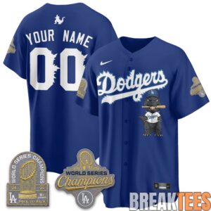 Los Angeles Dodgers x Godzilla Custom Baseball Jersey 2