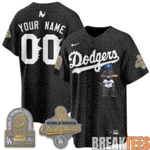 Los Angeles Dodgers x Godzilla Custom Baseball Jersey 3