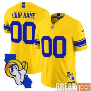 Los Angeles Rams 2026 Alternate Custom Football Jersey - California Map