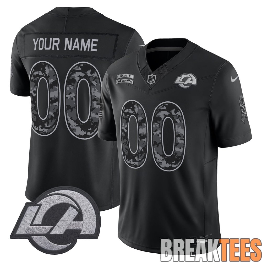 Los Angeles Rams 2026 Salute to Service Custom Football Jersey Los Angeles Rams 2026 Salute to Service Custom Football Jersey