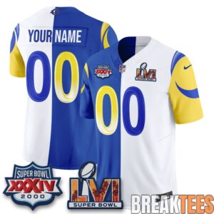 Los Angeles Rams Split Custom Football Jersey