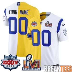 Los Angeles Rams Split Custom Football Jersey 1