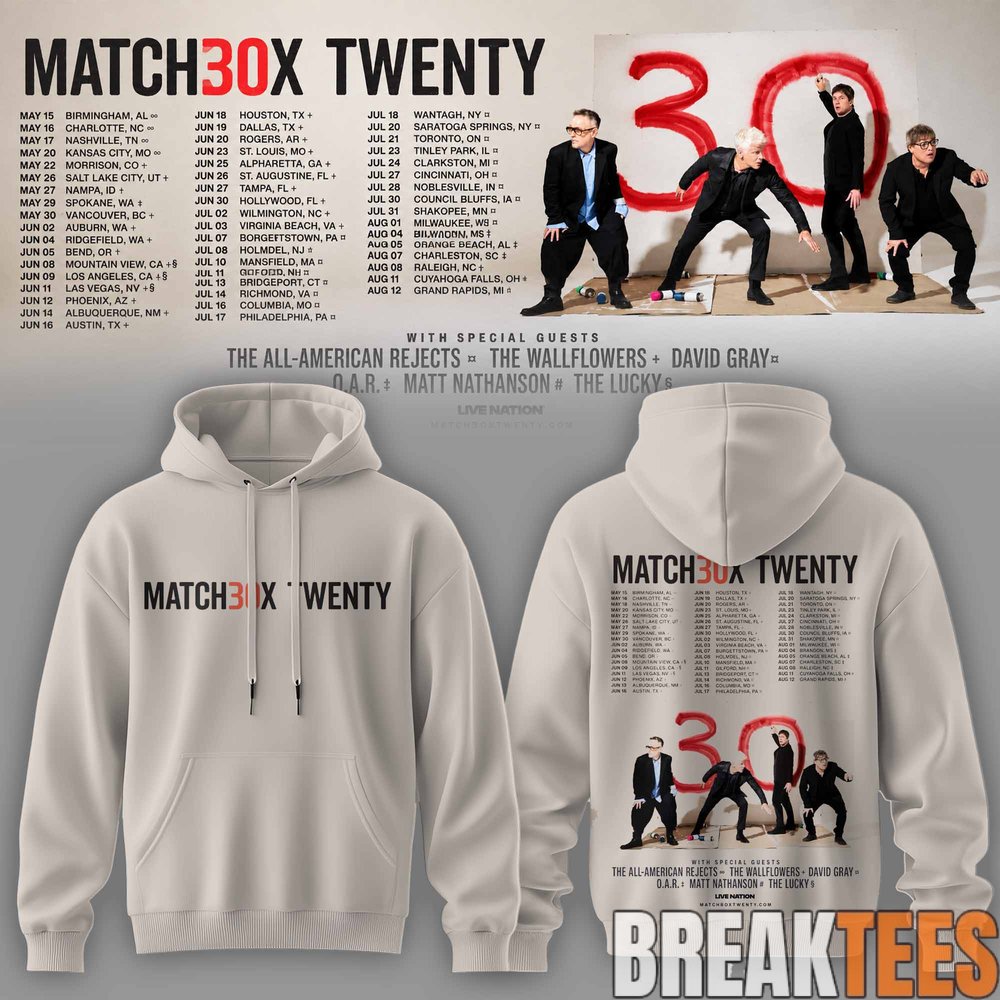 Matchbox Twenty 30 North American Tour 2027 Special Hoodie Matchbox Twenty 30 North American Tour 2027 Special Hoodie