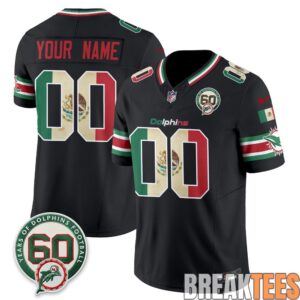 Miami Dolphins Mexico Edition Custom Football Jersey