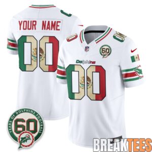 Miami Dolphins Mexico Edition Custom Football Jersey 1