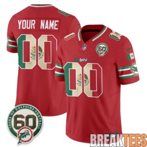 Miami Dolphins Mexico Edition Custom Football Jersey 3