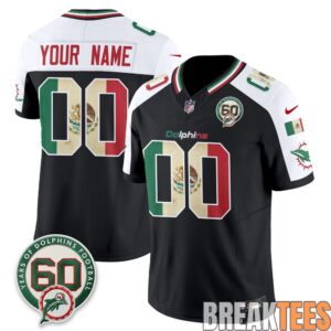 Miami Dolphins Mexico Edition Custom Football Jersey 4